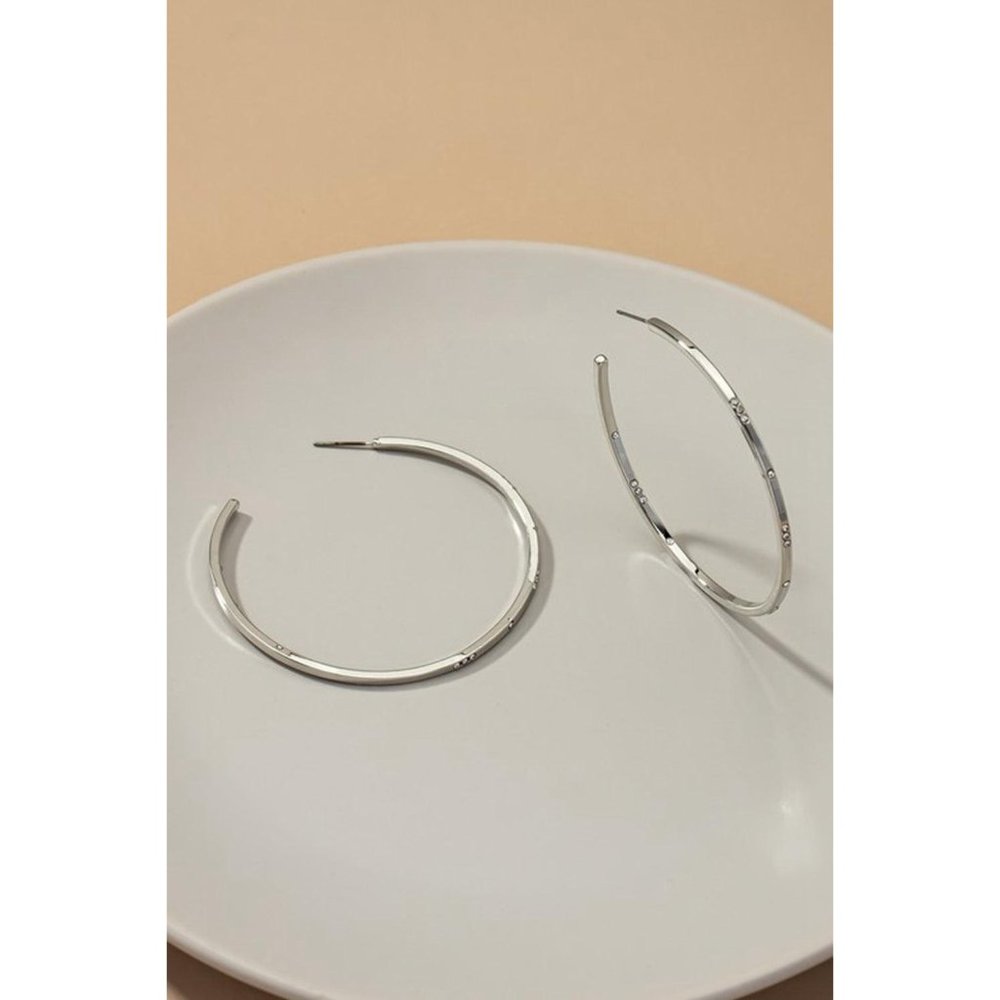 All That Glitters Decorative Rhinestone Hoop Earrings